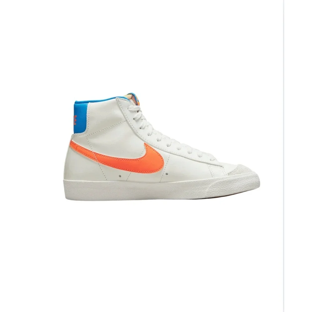 Nike Blazer Mid 77 Vintage Sail White Orange Leather High Top Sneakers Women 8.5